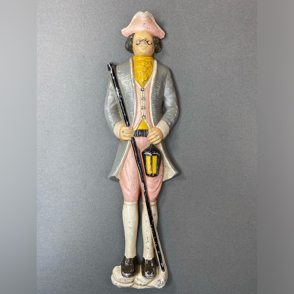 MCM Vintage Zito Artistic Ventures Painted Metal Wall Plaque Night Watchman 0707